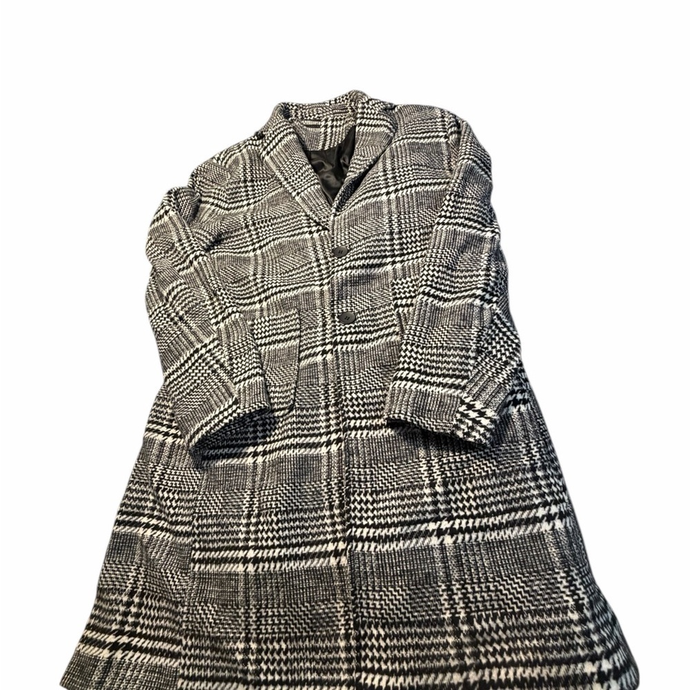 UANEO Wool Blend Black and White Plaid Blazer Coat Sz Lrg (unisex) - Picture 6 of 15